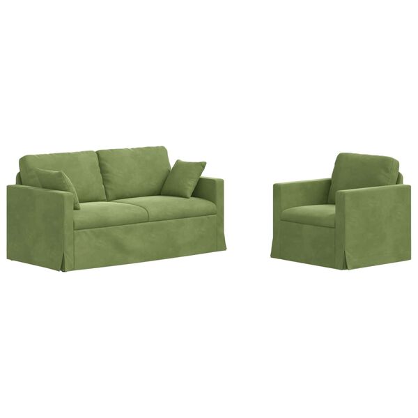 vidaXL Sofa 2 pcs Jasnozielony