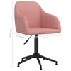 vidaXL Obrotowe krzesło stołowe, r&oacute;żowe, obite aksamitem