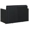 vidaXL 2-osobowa sofa ogrodowa z poduszkami, czarna, polirattan