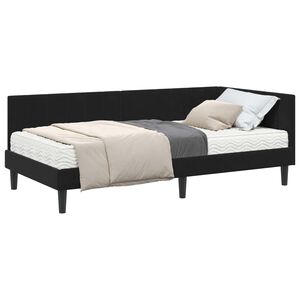 vidaXL Rama Ł&oacute;żka Narożnego z Materacem 2 szt. Czarny 90 x 190 cm