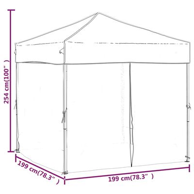 vidaXL Składany namiot imprezowy ze ściankami, czerwony, 2x2 m