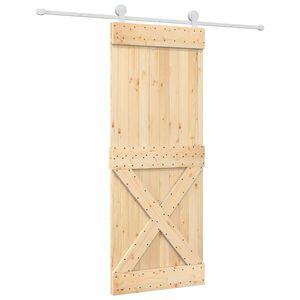 vidaXL Drzwi przesuwne Naturalne i białe 80 x 210 cm