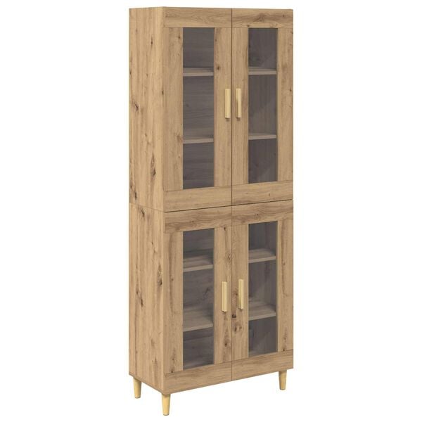 vidaXL Highboard Dąb rzemieślniczy 69,5 x 34 x 180 cm