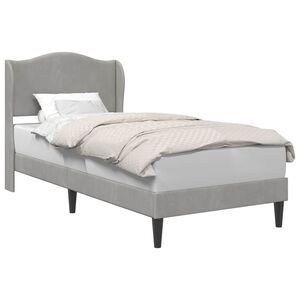 vidaXL Ramka ł&oacute;żka Z zagł&oacute;wkiem jasnoszary 80 x 200 cm Welur