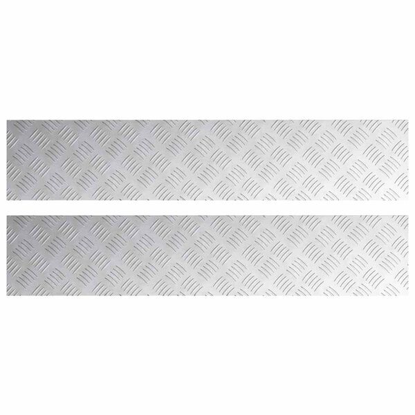 vidaXL Stopień Prostokątny 2 pcs Srebrny 100 x 20 cm Aluminium