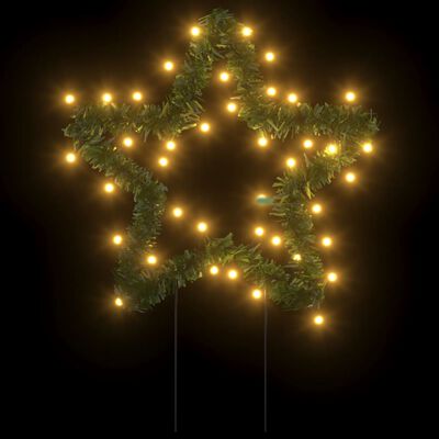 vidaXL Świąteczne gwiazdy na szpikulcach, 3 szt., 50 LED, 29 cm