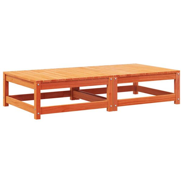 vidaXL Podnóżki ogrodowe z poduszkami, 2 szt., woskowy brąz, sosnowe