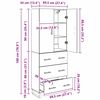 vidaXL Highboard z szufladą 2 pcs Stare drewno 69,5 x 34 x 180 cm