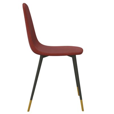 vidaXL Krzesła stołowe, 2 szt., winna czerwień, tapicerowane tkaniną