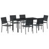 vidaXL Zestaw do jadalni w ogrodzie 7 pcs Czarny Rattan PE