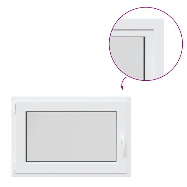 vidaXL Okno piwniczne "RISOR" 90x70 cm uchylno-rozwierne DIN lewe białe