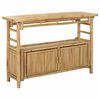 vidaXL Konsola z p&oacute;łką z drzwiami Naturalny 110 x 35 x 75 cm Bambus