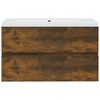 vidaXL Szafka z umywalką, przydymiony dąb, materiał drewnopochodny
