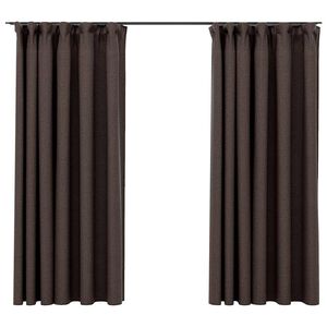 vidaXL Zasłony stylizowane na lniane, 2 szt., taupe, 140x175 cm