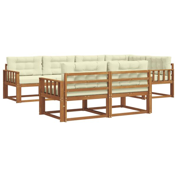 vidaXL Zestaw sof na zewnątrz z poduszką 7 pcs Naturalny i Kremowy