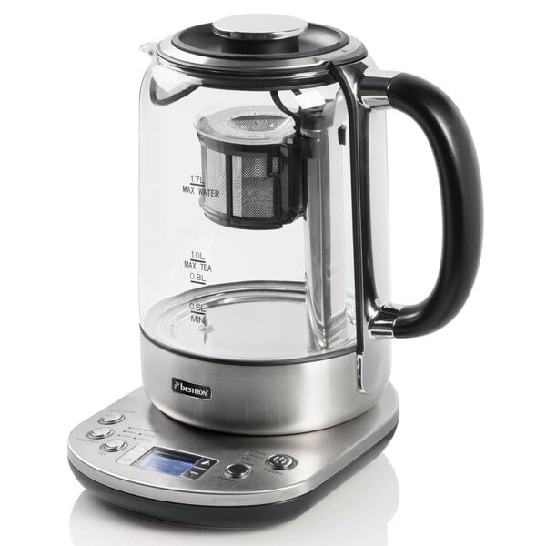 Bestron Zaparzacz do herbaty i czajnik 2-w-1 AATM800STE, 1,7 L, 2200 W
