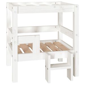 vidaXL Legowisko dla psa, białe, 55,5x53,5x60 cm, lite drewno sosnowe