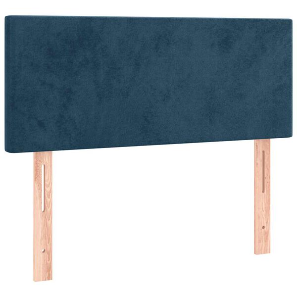 vidaXL Zagł&oacute;wek do ł&oacute;żka, ciemnoniebieski, 100x5x78/88 cm, aksamit