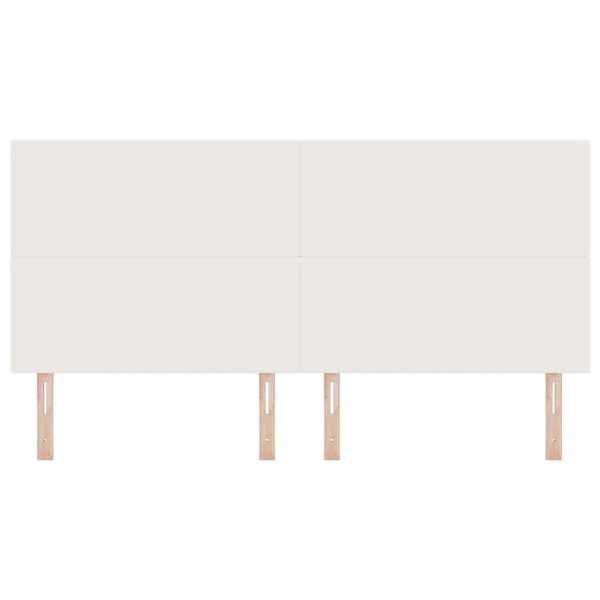 vidaXL Zagł&oacute;wek Z zagł&oacute;wkiem Kremowy 200 cm Sk&oacute;ra ekologiczna