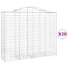 vidaXL Kosze gabionowe, 20 szt, 200x50x160/180cm, galwanizowane żelazo