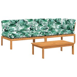 vidaXL 3-cz. zestaw wypoczynkowy do ogrodu, z poduszkami, akacjowy