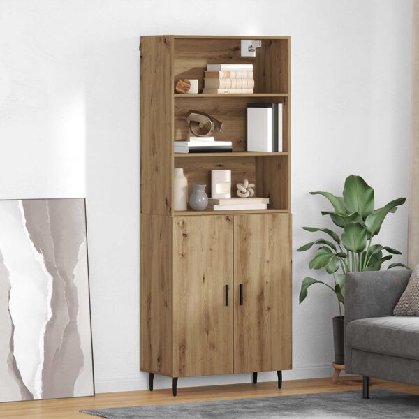 vidaXL Highboard Dąb rzemieślniczy 69,5 x 34 x 180 cm