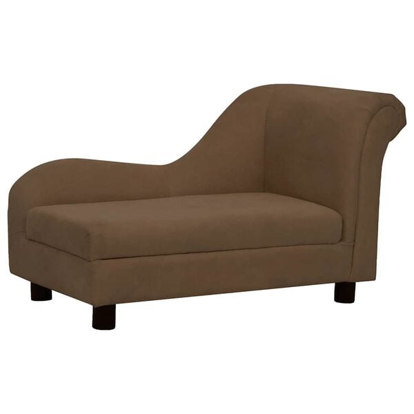 vidaXL Sofa dla psa, z poduszką, brązowa, 83x44x44 cm, pluszowa
