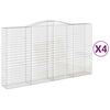 vidaXL Kosze gabionowe, 4 szt, 400x50x220/240 cm, galwanizowane żelazo