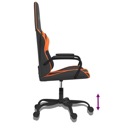 vidaXL Fotel gamingowy, czarno-pomarańczowy, sztuczna skóra