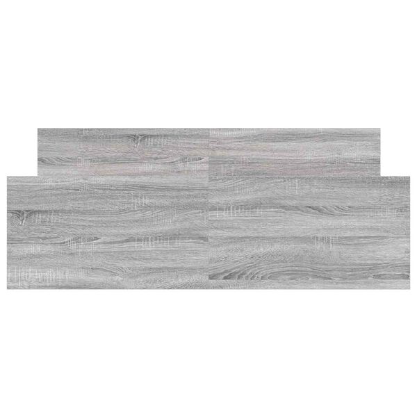 vidaXL Rama ł&oacute;żka z wezgłowiem i zan&oacute;żkiem, szary dąb, 135x190 cm