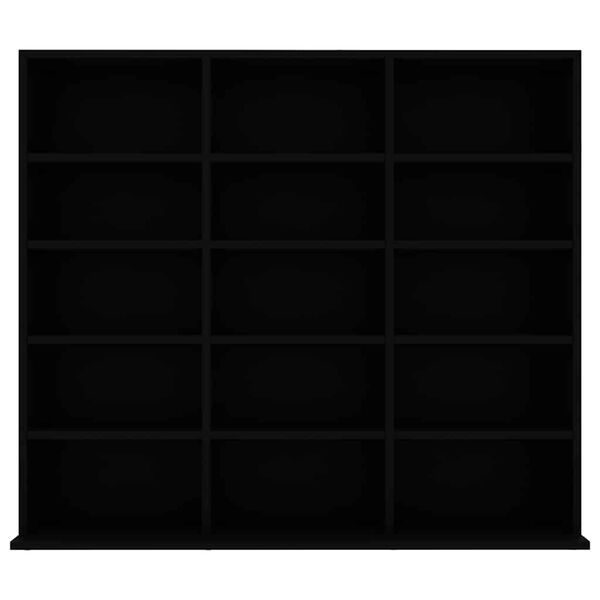 vidaXL Szafka na płyty CD, czarna, 100 x 23 x 89,5 cm