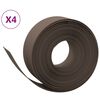 vidaXL Obrzeża ogrodowe, 4 szt., brązowe, 10 m, 20 cm, polietylen
