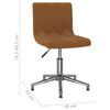 vidaXL Obrotowe krzesła stołowe, 2 szt., brązowe, aksamitne