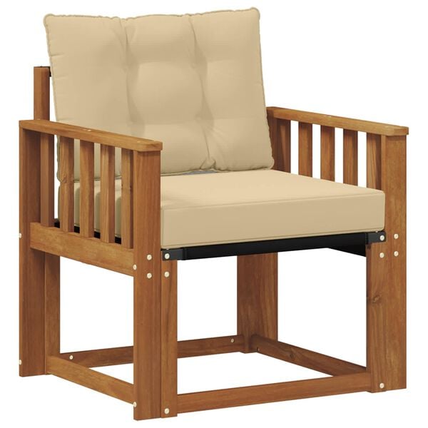 vidaXL Sofa na zewnątrz Drewno akacji i tekstylen Naturalny