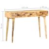 vidaXL Stolik konsola, 115x35x76 cm, lite drewno mango