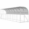 vidaXL Kurnik przy ścianie srebrny 600 x 150 x 215 cm Stal ocynkowana