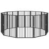 vidaXL Bramka dla psa 10 pcs Czarny 60 x 80 cm Stal Galwanizowana