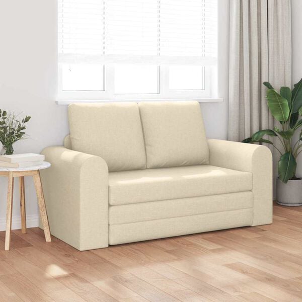 vidaXL Sofa Bed 60cm Kremowy tkanina