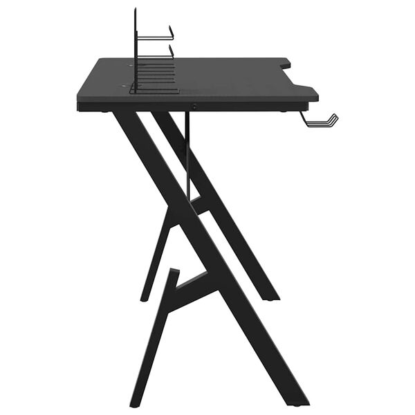 vidaXL Biurko do gier z nogami w kształcie Y, czarne, 90x60x75 cm