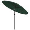vidaXL Parasol ogrodowy na słupku aluminiowym, 270 cm, zielony