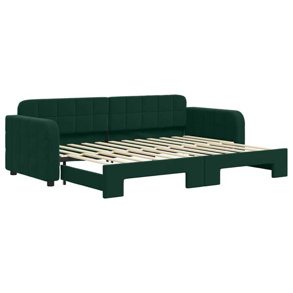 vidaXL Sofa rozsuwana, ciemnozielona, 80x200 cm, aksamit