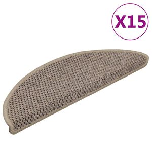 vidaXL Samoprzylepne nakładki na schody, 15 szt., 56x17x3 cm, beżowe