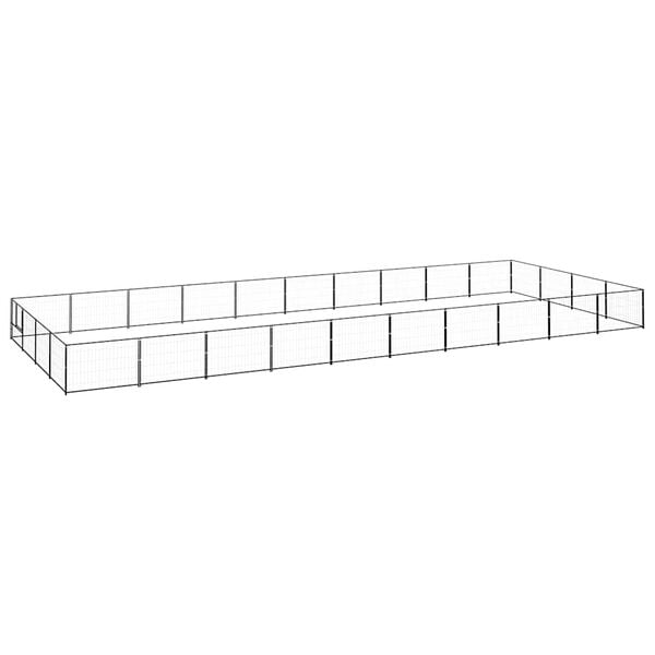 vidaXL Kojec dla psa, czarny, 40 m&sup2;, stalowy