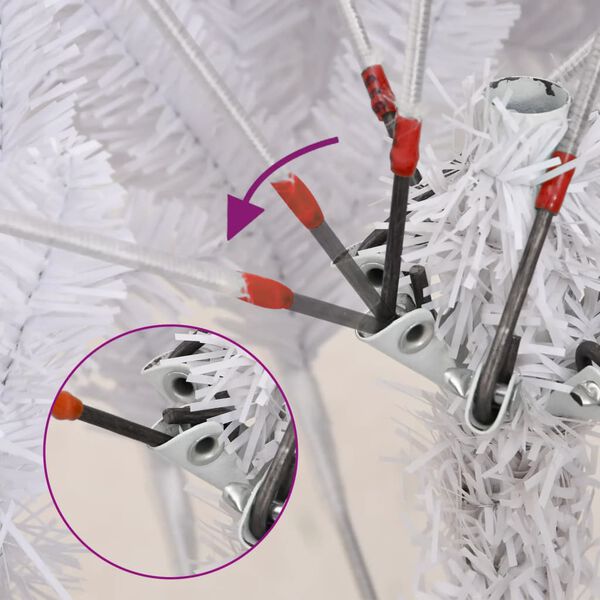 vidaXL Sztuczna choinka zawiasowa, ośnieżona, 240 cm