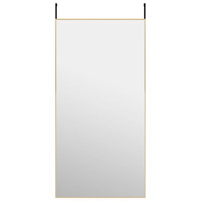 vidaXL Lustro na drzwi, złote, 50x100 cm, szkło i aluminium
