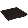 vidaXL Blat stołu, ciemnobrązowy, 60x60x(2-4) cm, lite drewno dębowe