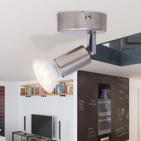 vidaXL Lampy ścienne 2 reflektory LED satynowy nikiel