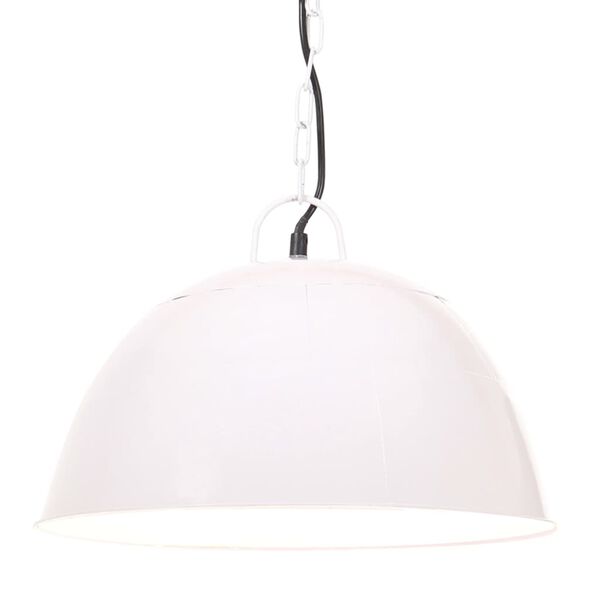 vidaXL Industrialna lampa wisząca, 25 W, biała, okrągła, 41 cm, E27
