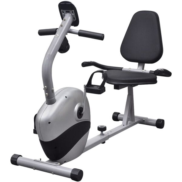 vidaXL Poziomy rower treningowy, magnetyczne koło zamachowe 3 kg