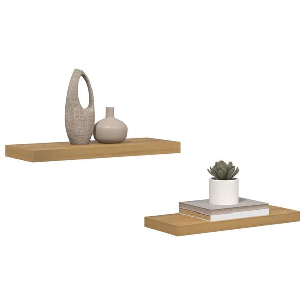vidaXL P&oacute;łka ścienna Montowane na ścianie 2 pcs Brązowy 50 x 23 x 4 cm